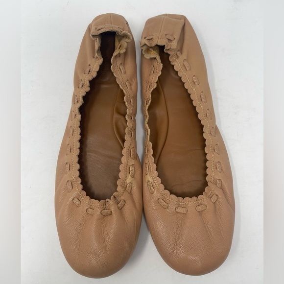 See by Chloe Jane Biscotti Nude Scalloped Leather Ballet Flats - Picture 8 of 8